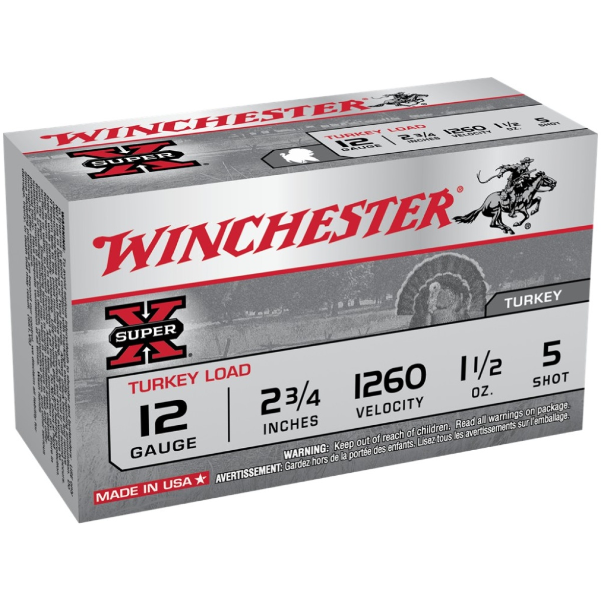 Wnx12mt5-1. Jpg - winchester super-x turkey shotshells 12 ga 2-3/4" 1-1/2 oz 1260 fps #5 10/ct - wnx12mt5 1