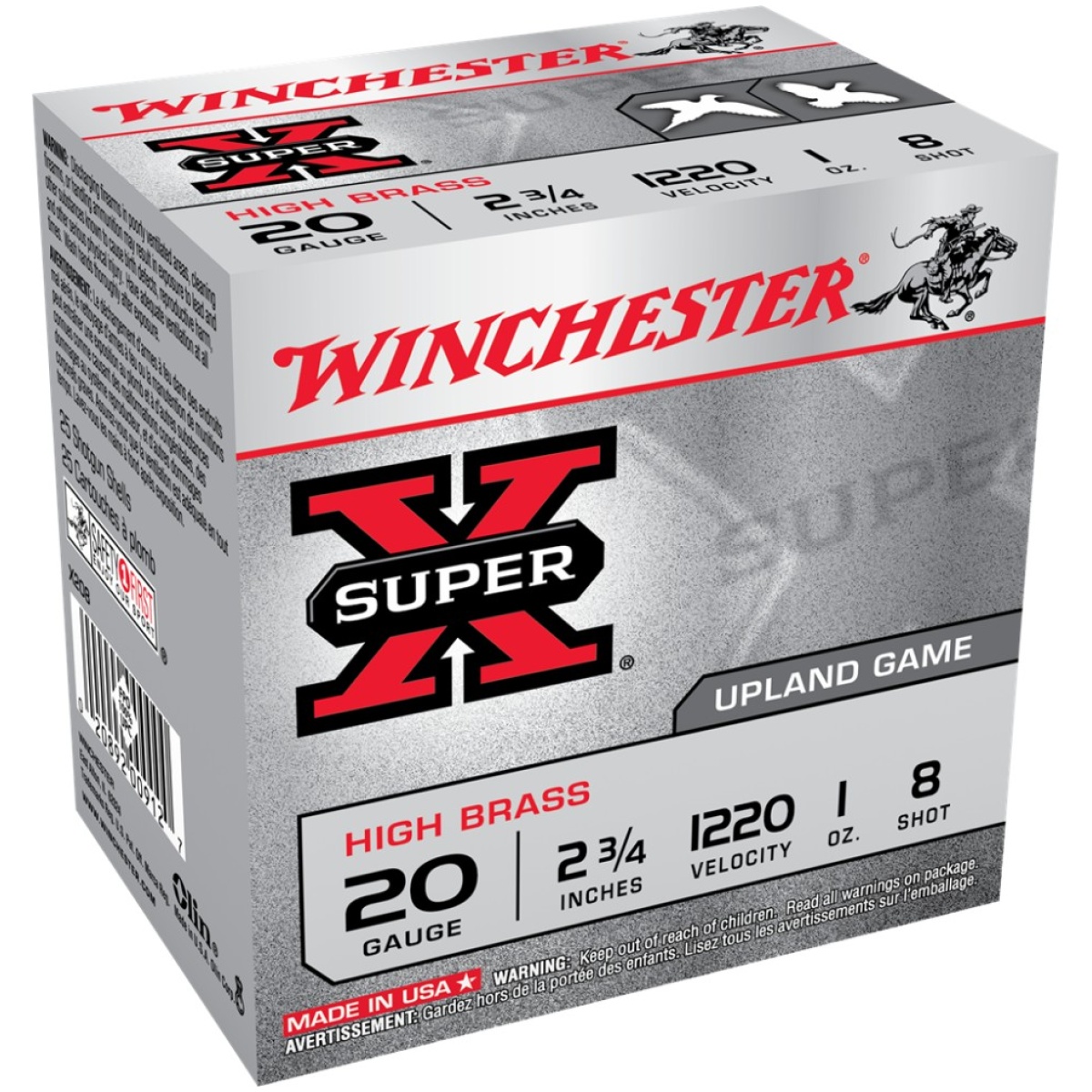 Wnx208-1. Jpg - winchester super-x high-brass shotshells 20 ga 2-3/4" 1 oz 1220 fps #8 25/ct - wnx208 1