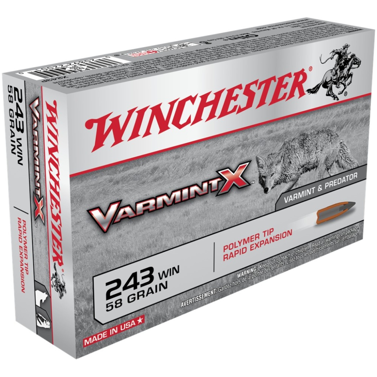 Wnx243p-1. Jpg - winchester varmint x rifle ammunition. 243 win 58 gr. Pt 3850 fps 20/ct - wnx243p 1