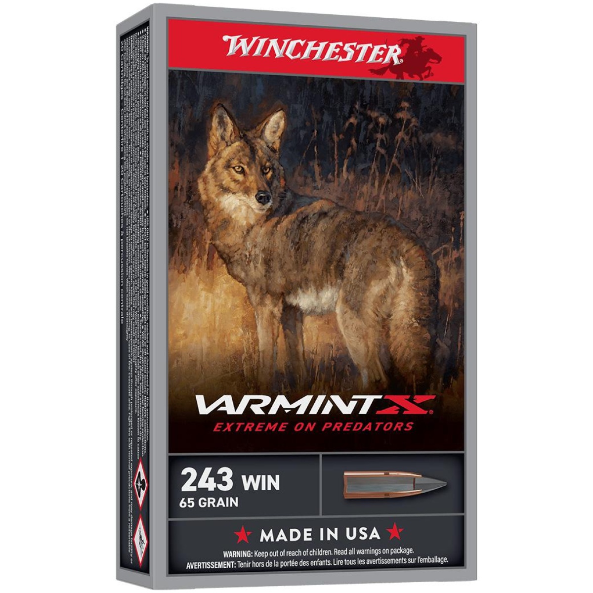 Wnx243pxp. Jpg - winchester varmint x rifle ammunition. 243 win 65gr pt 3620fps 20/ct - wnx243pxp