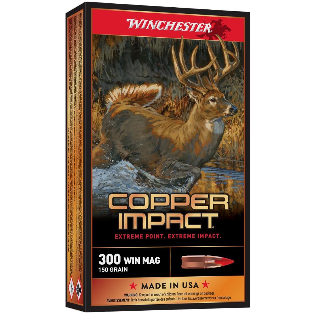 Wnx300clf. Jpg - winchester copper impact rifle ammunition 300 win mag 150 gr. Bt 3260 fps 20/ct - wnx300clf