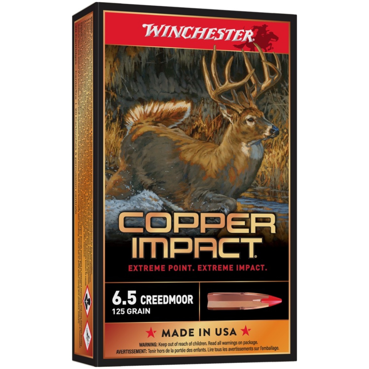 Wnx65clf-1. Jpg - winchester copper impact rifle ammunition 6. 5 creedmoor 125 gr. Bt 2850 fps 20/ct - wnx65clf 1