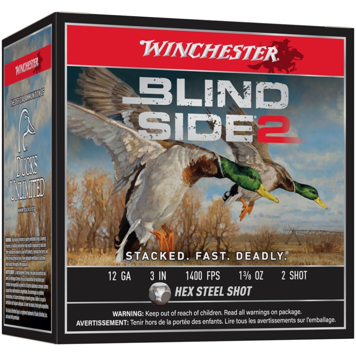 Wnxbs1232-1. Jpg - winchester blind side 2 shotshells 12 ga 3" 1-3/8 oz 1400 fps #2 25/ct - wnxbs1232 1