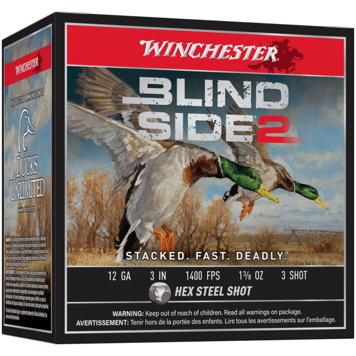 Wnxbs1233-1. Jpg - winchester blind side 2 shotshells 12 ga 3" 1-3/8 oz 1400 fps #3 25/ct - wnxbs1233 1