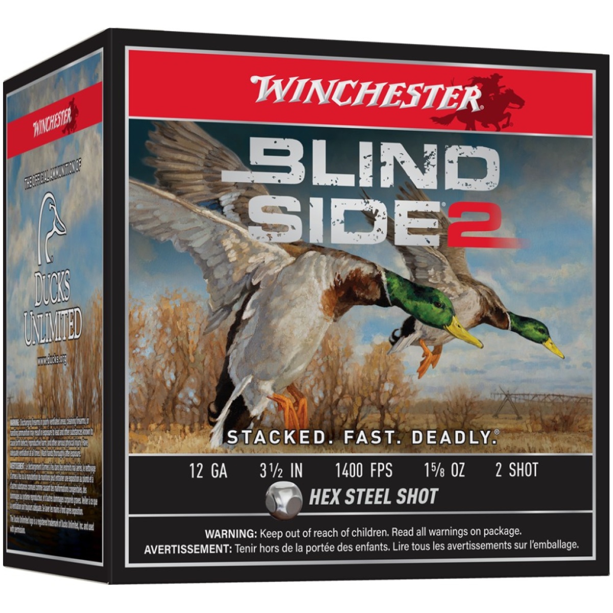 Wnxbs12l2-1. Jpg - winchester blind side 2 shotshells 12 ga 3-1/2" 1-5/8 oz 1400 fps #2 25/ct - wnxbs12l2 1