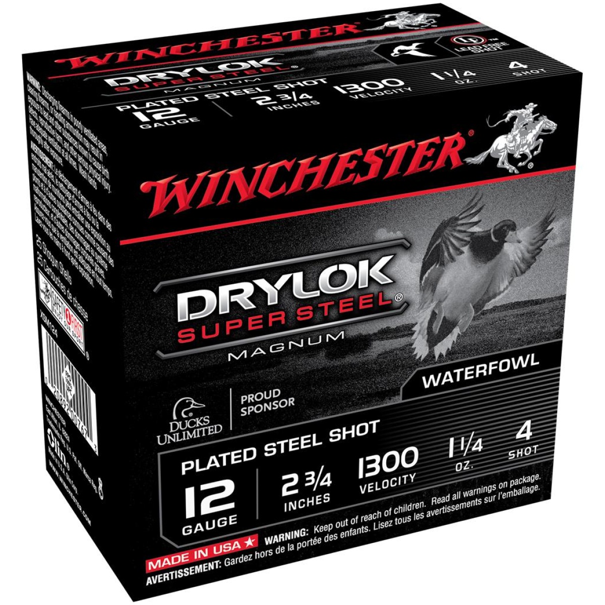 Wnxsm1241. Jpg - winchester super-x drylok super steel shotshells 12ga 2-3/4" 1-1/4oz 1300 fps #4 25/ct - wnxsm1241