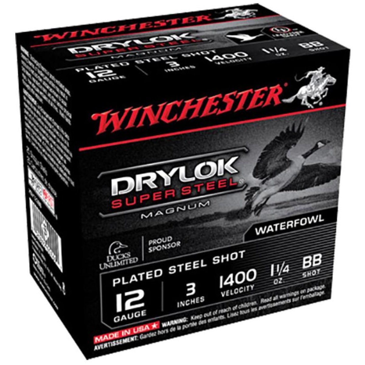 Wnxsv123bb_1. Jpg - winchester drylok super steel magnum shotshells 3" 1-1/4 oz 1400 fps #bb 10/ct - wnxsv123bb 1