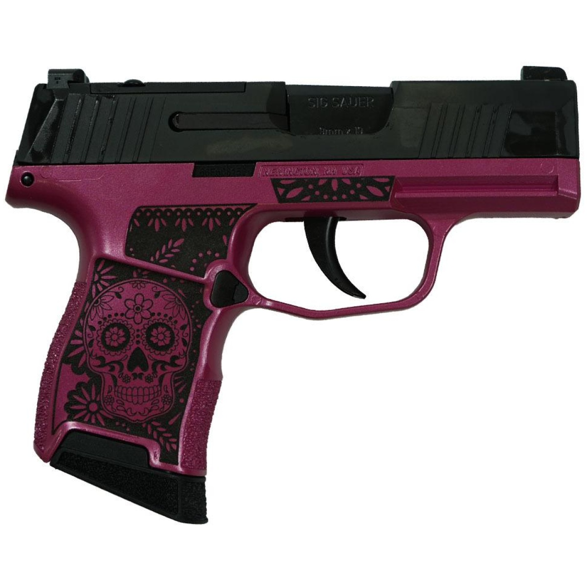 Xi681228skp-1. Jpg - sig sauer "sugar skull-medusa pink" p365 optic ready handgun 9mm luger 10rd magazines(2) 3. 1" barrel x-ray 3 sights - xi681228skp 1