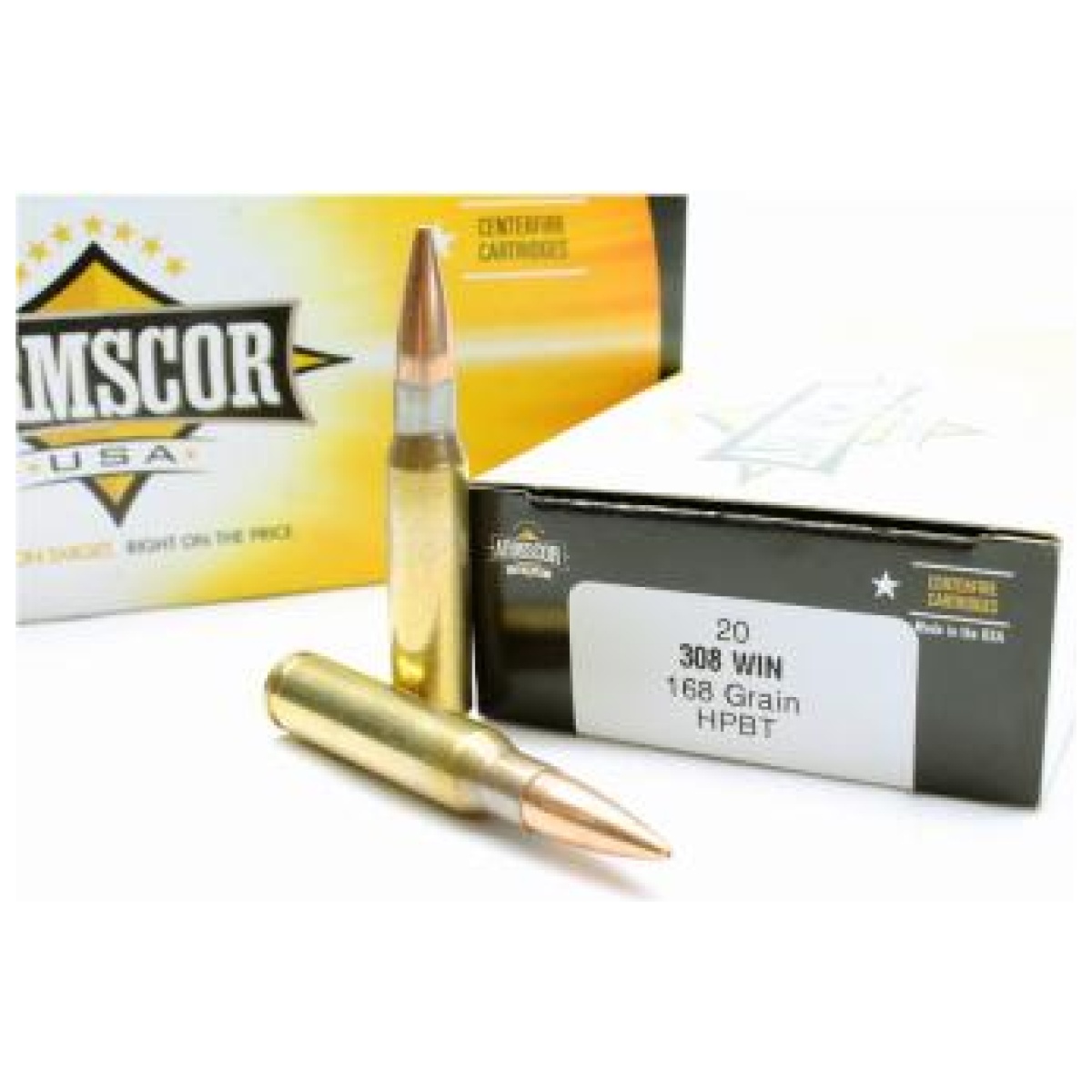 Ymac3082n. Jpg - armscor rifle ammunition. 308 win 168 gr hpbt 2500 fps 20/ct - ymac3082n