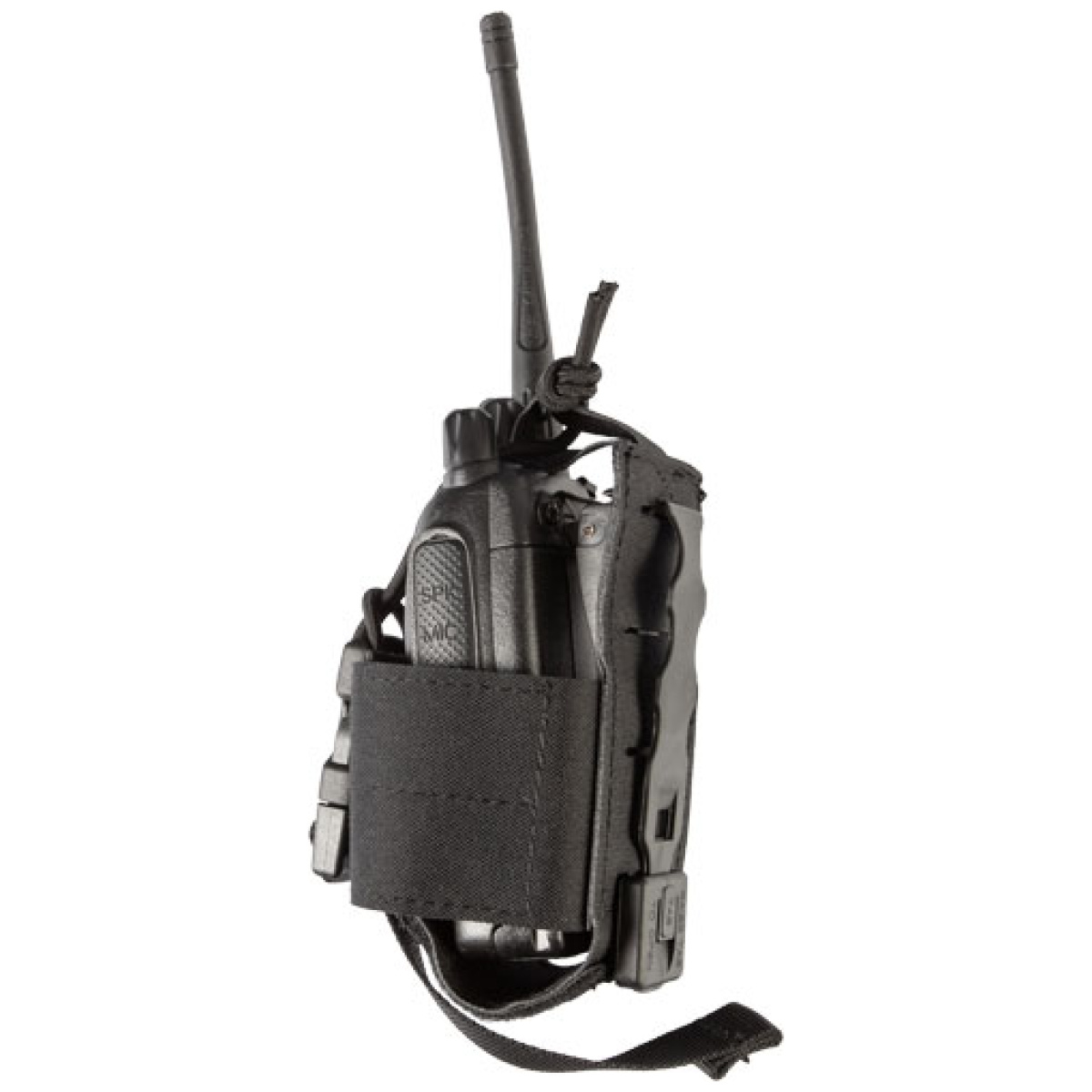 Zgtg03812_angled. Jpg - grey ghost gear radio pouch - small laminate black - zgtg03812 angled