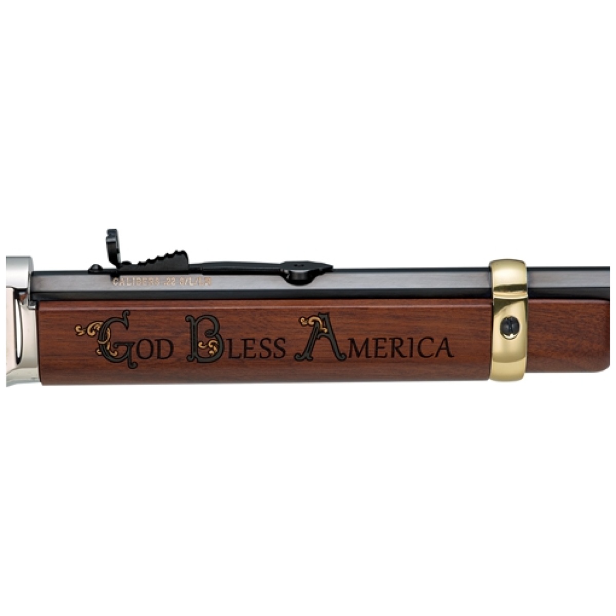 Gh004gba_forearm_1. Jpg - henry god bless america - 22s/l/lr 20" octagon engraved - gh004gba forearm 1