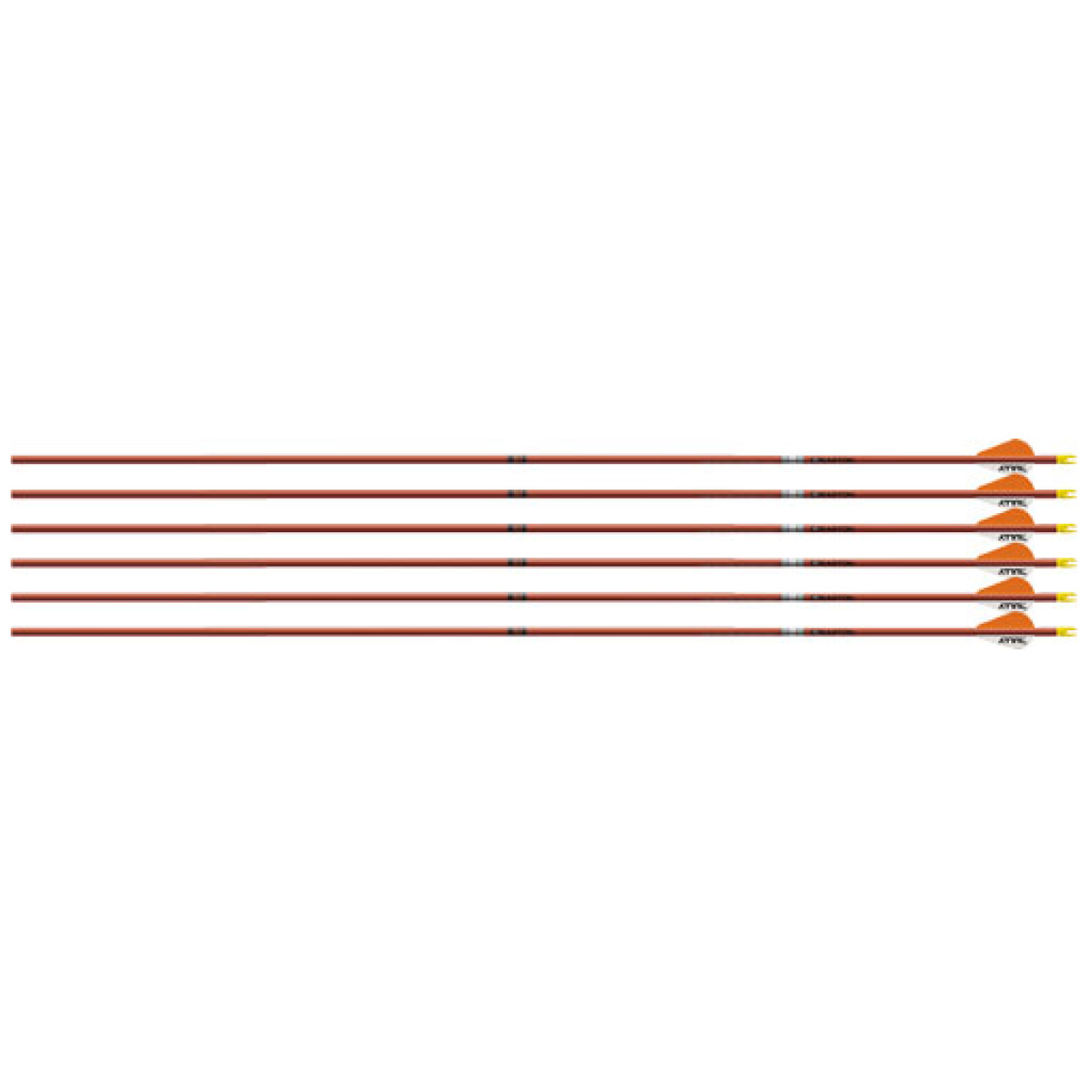 130474. Jpg - easton arrow fmj 5mm 340 w/ 2" - bully vanes 6-pack autumn org - 130474