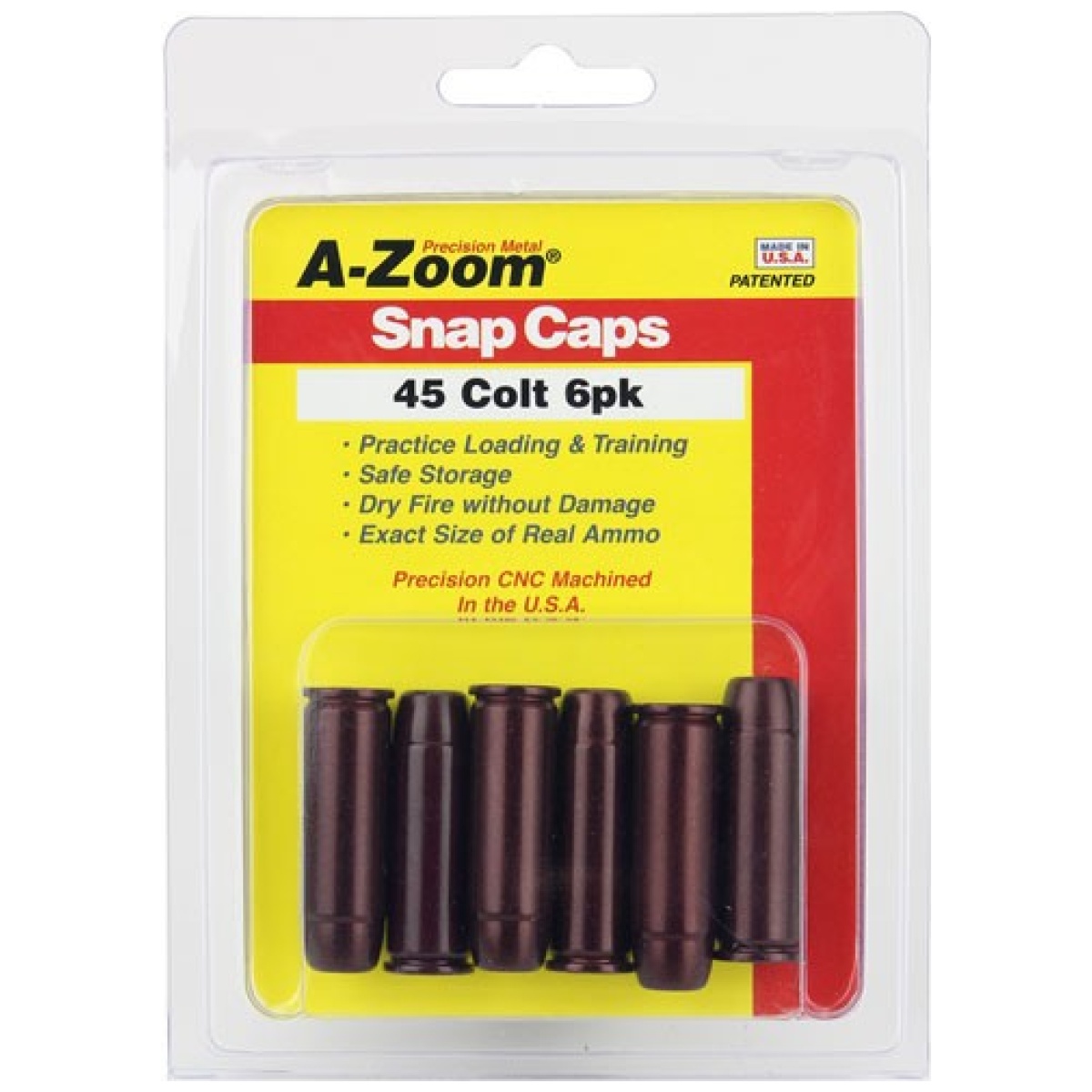 16124_pkg. Jpg - a-zoom metal snap cap. 45 long - colt 6-pack - 16124 pkg