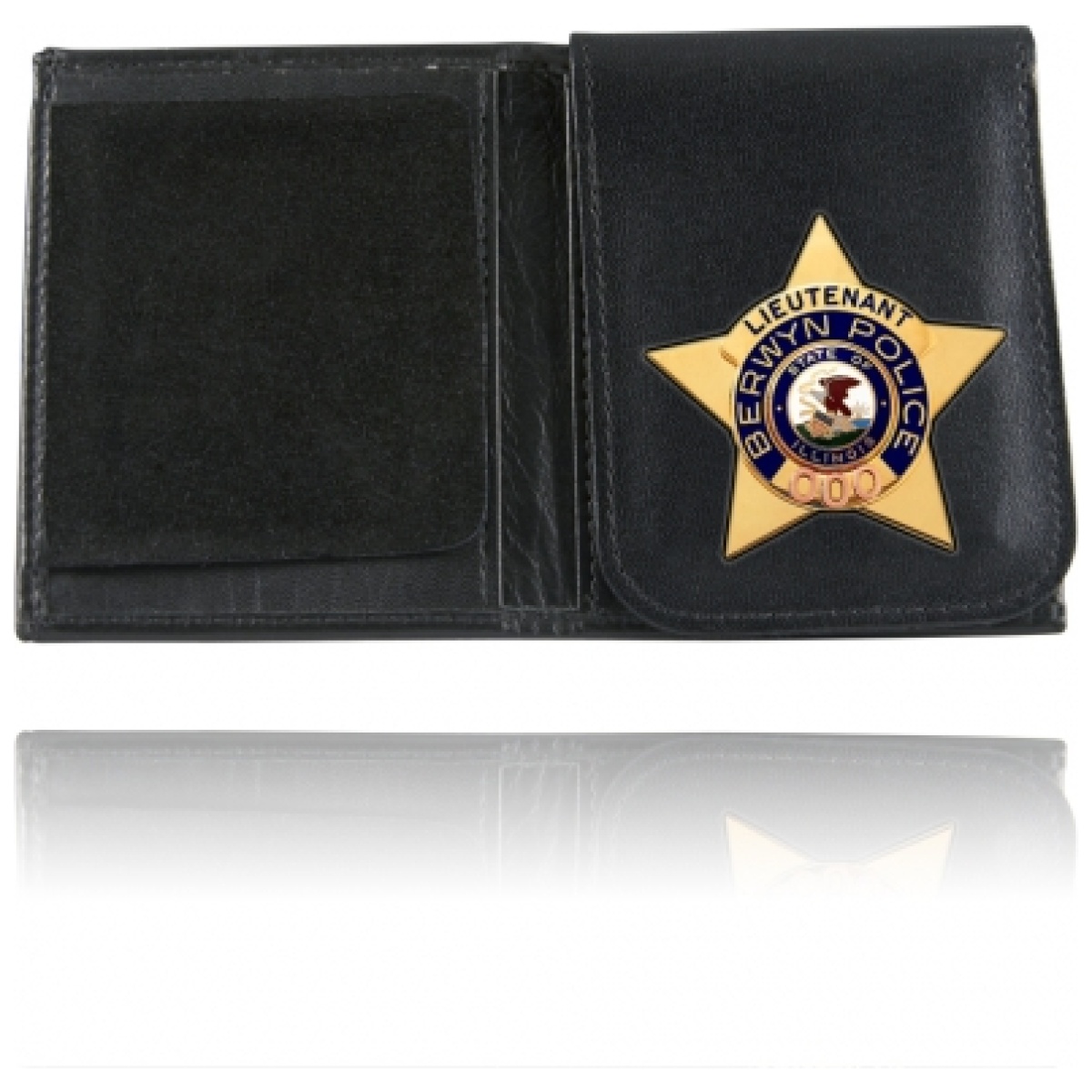 575-s-9009. Jpg - book style badge case, flip out badge flap - 575 s 9009