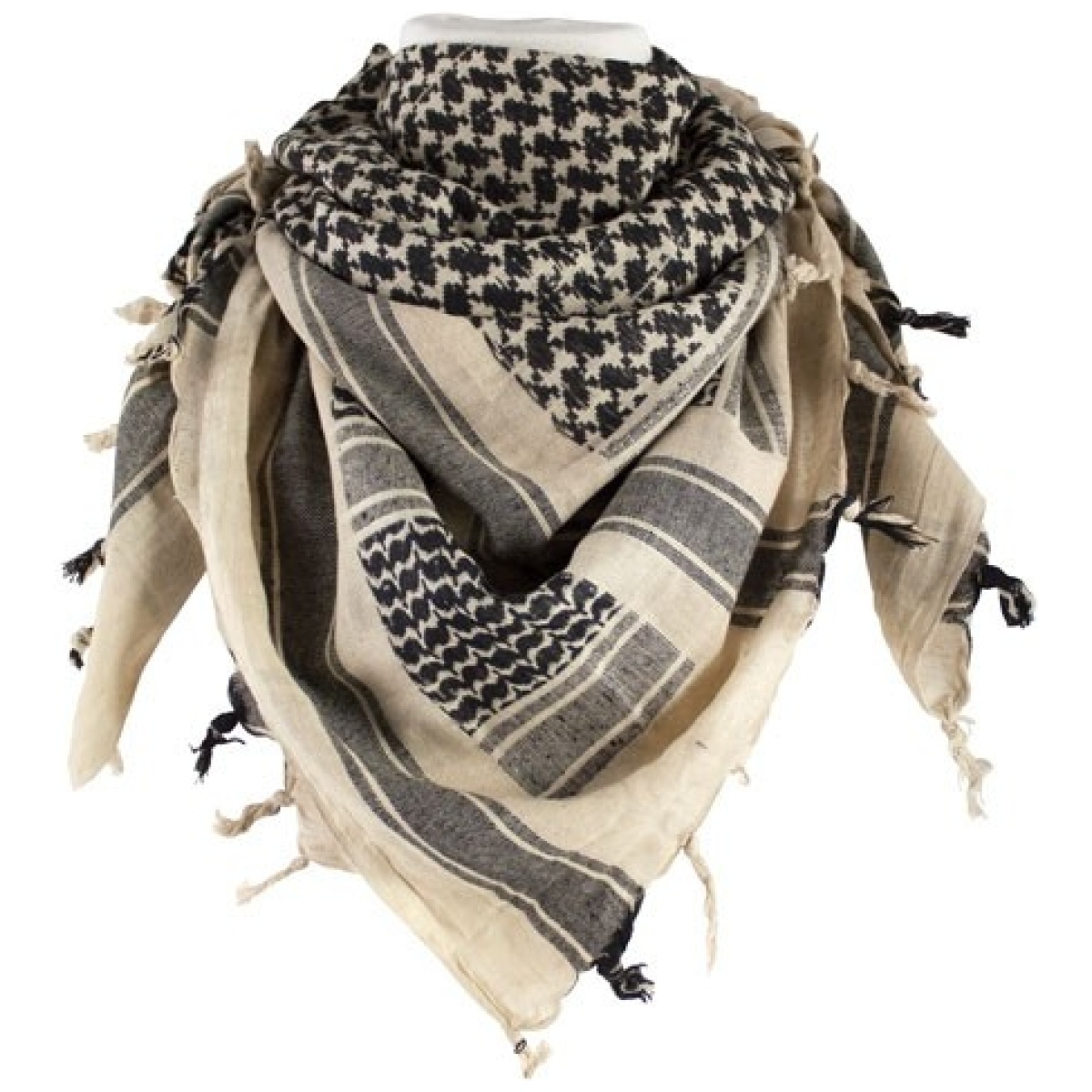 7002_inuse. Jpg - red rock shemagh head wrap - khaki/black - 7002 inuse