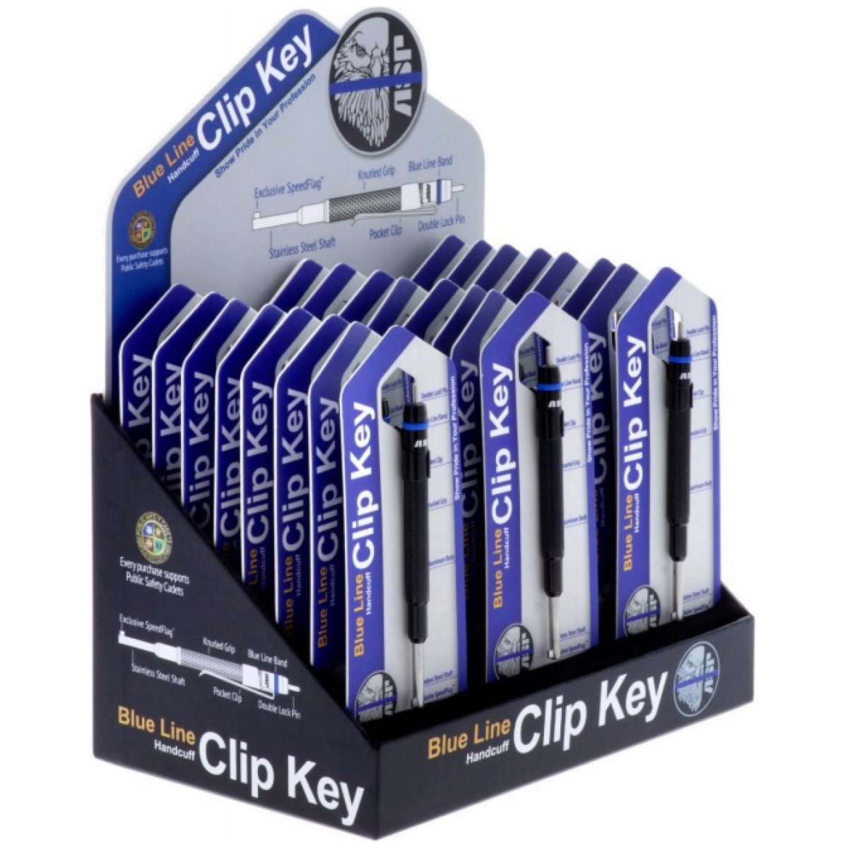 81925. Jpg - blue line handcuff key 24 piece display - 81925