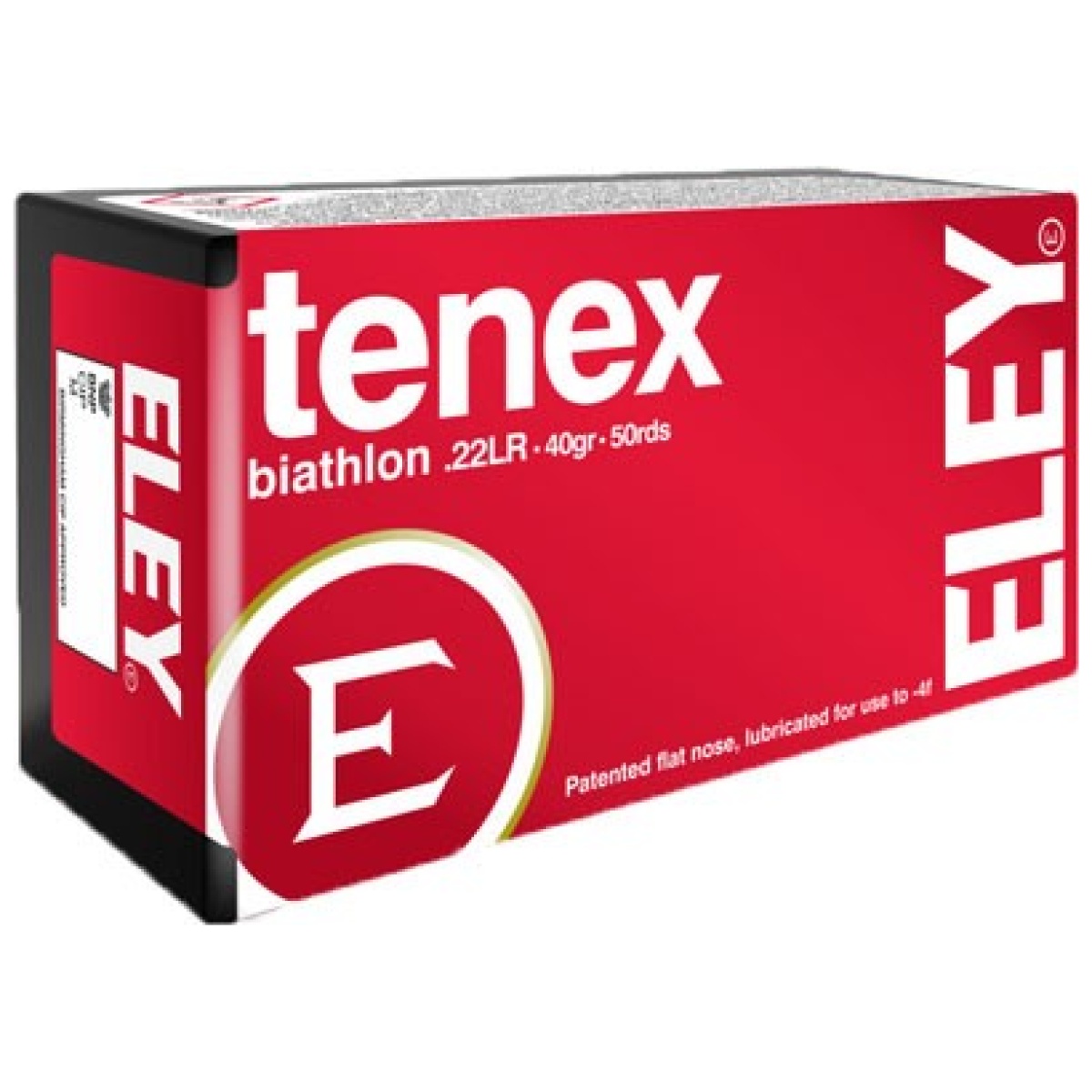 A01400_1_2. Jpg - eley tenex biathlon 22lr 40gr - flat nose 50rd 100bx/cs - a01400 1 2