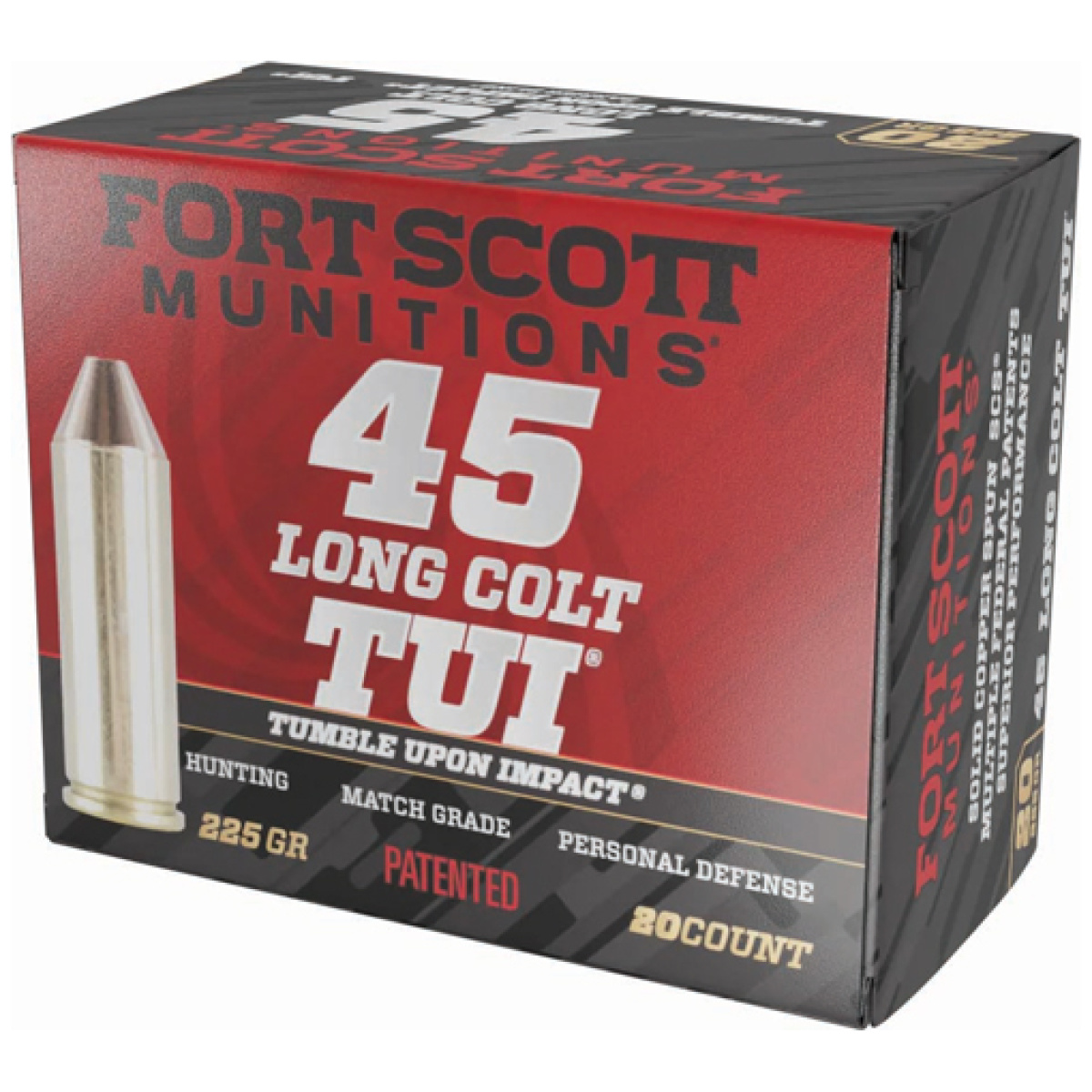 A45lc225scv. Jpg - fort scott 45 lc 225gr tui - solid copper 20rd 25bx/cs - a45lc225scv