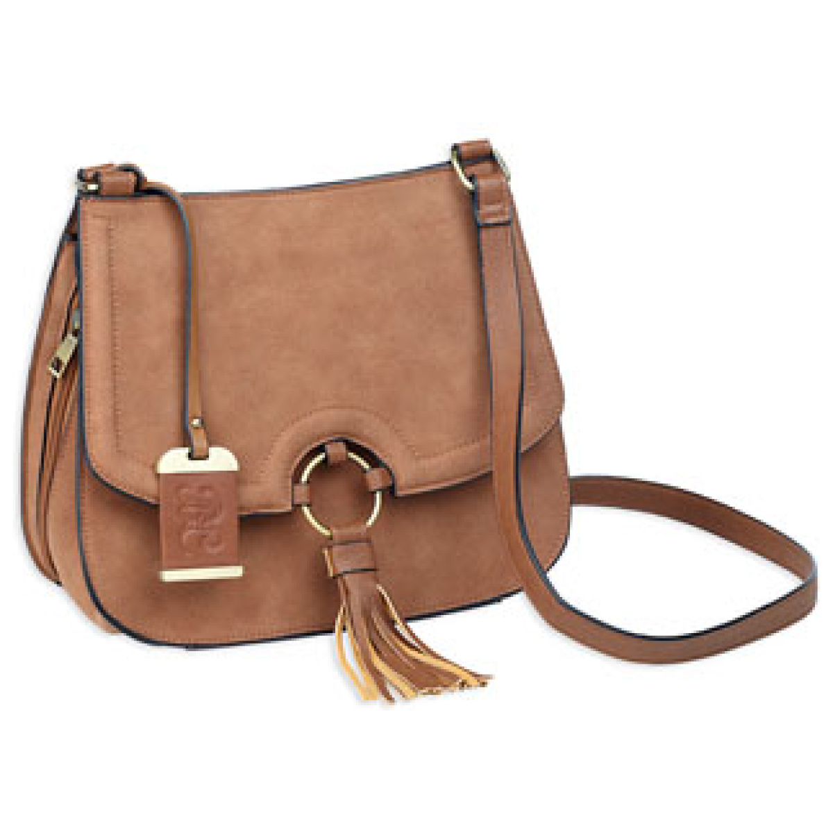 Bdp-034_1. Jpg - bulldog cross body purse camel suede - bdp 034 1