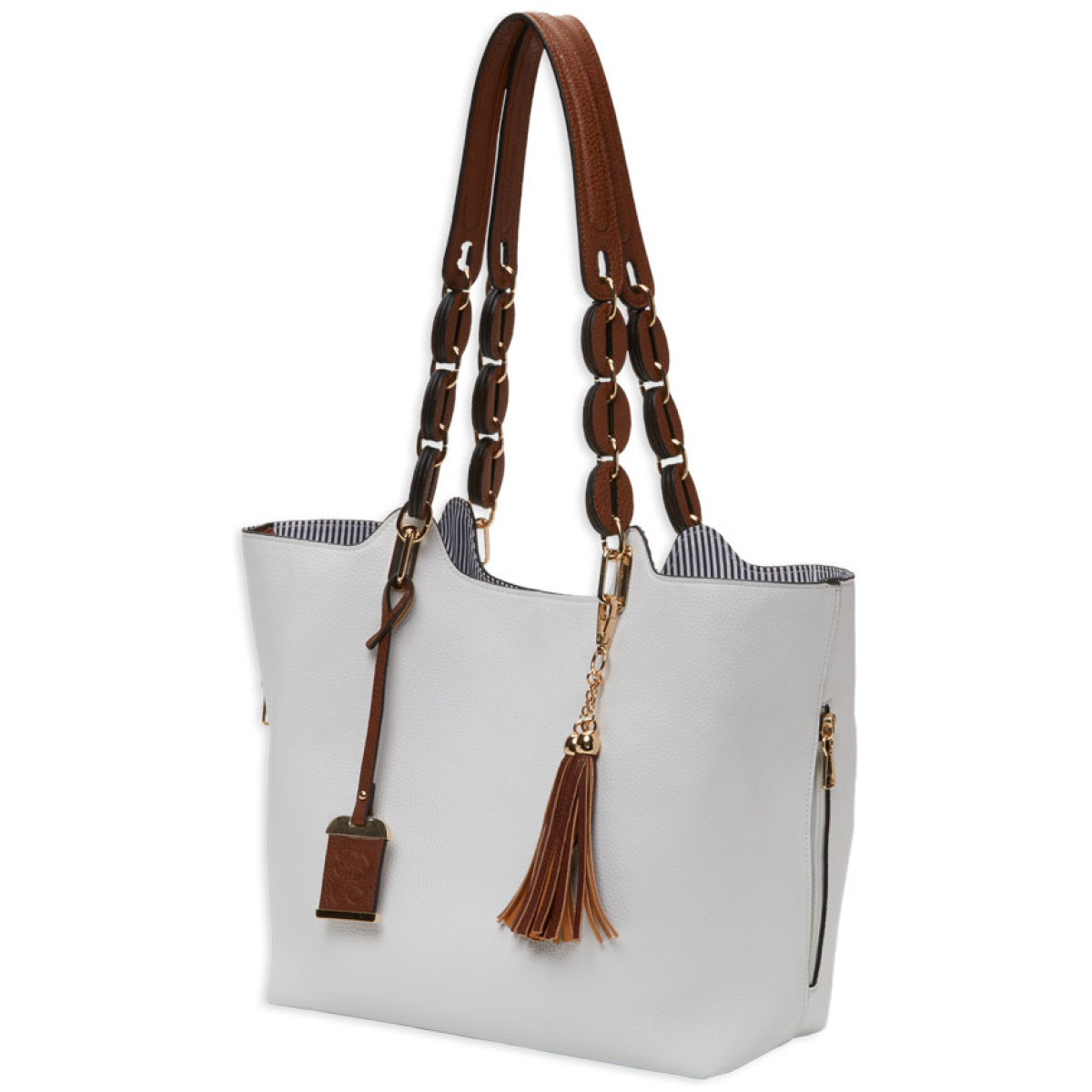 Bdp055. Jpg - bulldog concealed carry purse - braided tote style white - bdp055