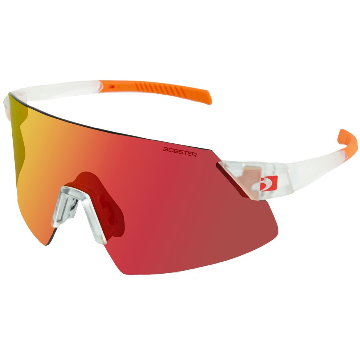 Bob-bcad01. Jpg - cadence sunglasses - matte clear/orange frame w/ smoke black red revo/yellow/clear lenses - bob bcad01