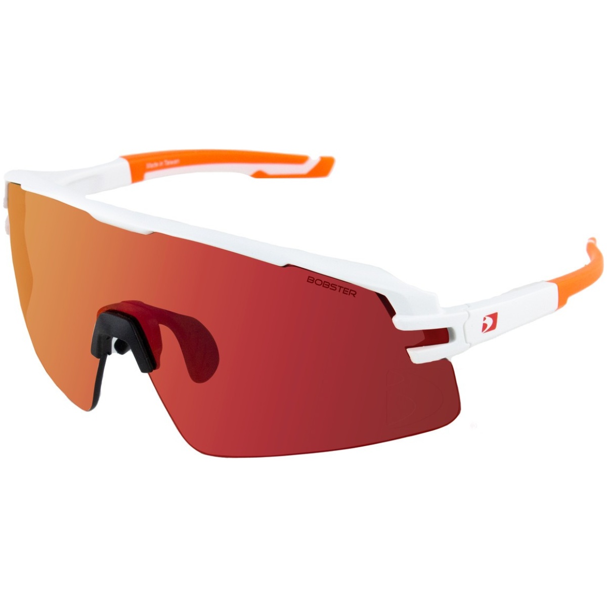 Bob-bfla01. Jpg - flash sunglasses - matte white/orange frame w/smoke black red revo lens - bob bfla01