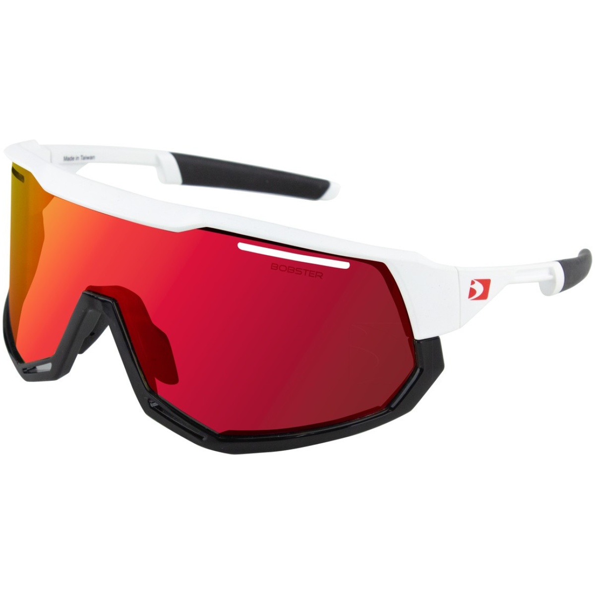 Bob-bfre01. Jpg - freewheel sunglasess - matte white/gloss black frame w/ smoke black red revo/yellow/clear lenses - bob bfre01