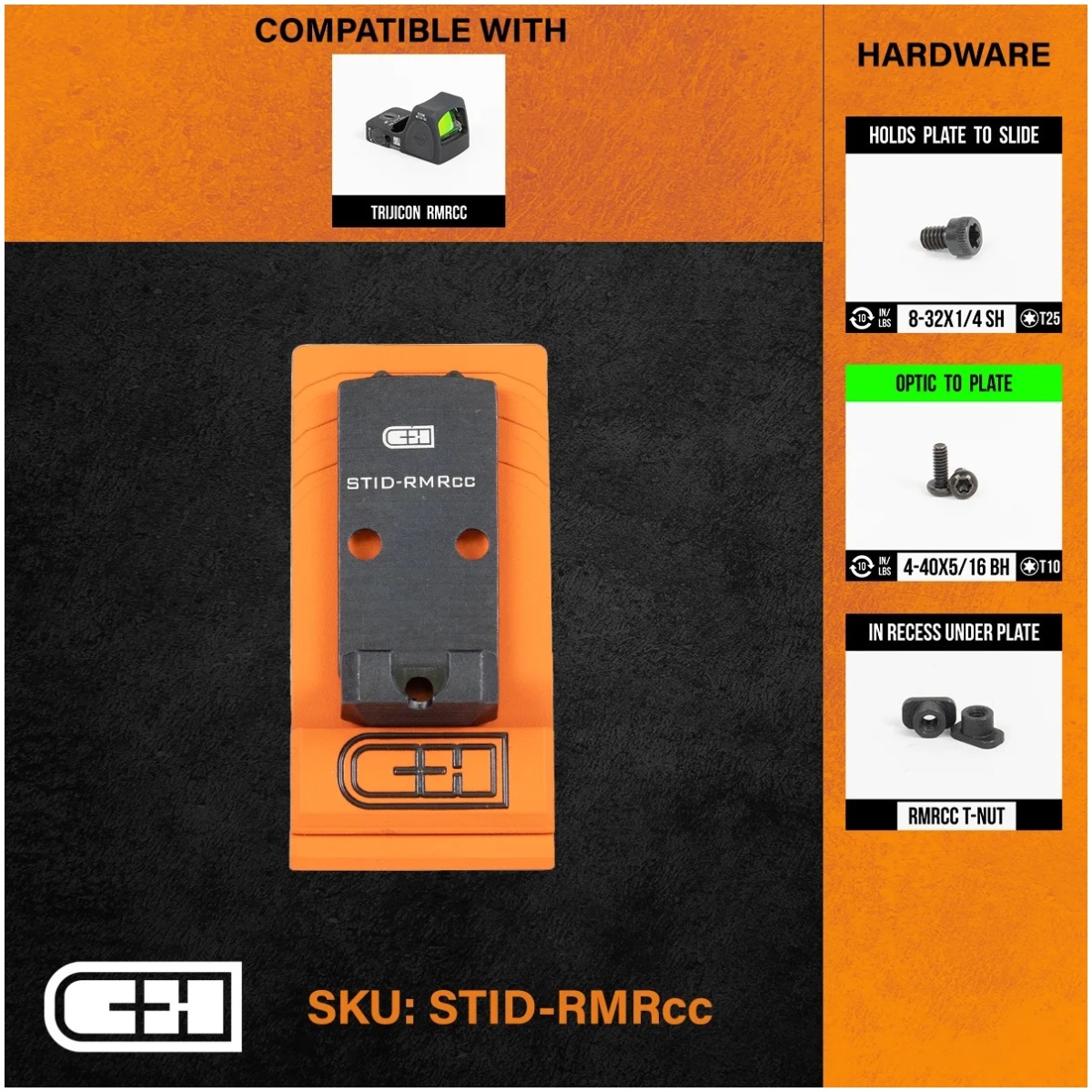 Chp-stid-rmrcc. Jpg - optics adapter plate - staccato duo low witness - chp stid rmrcc