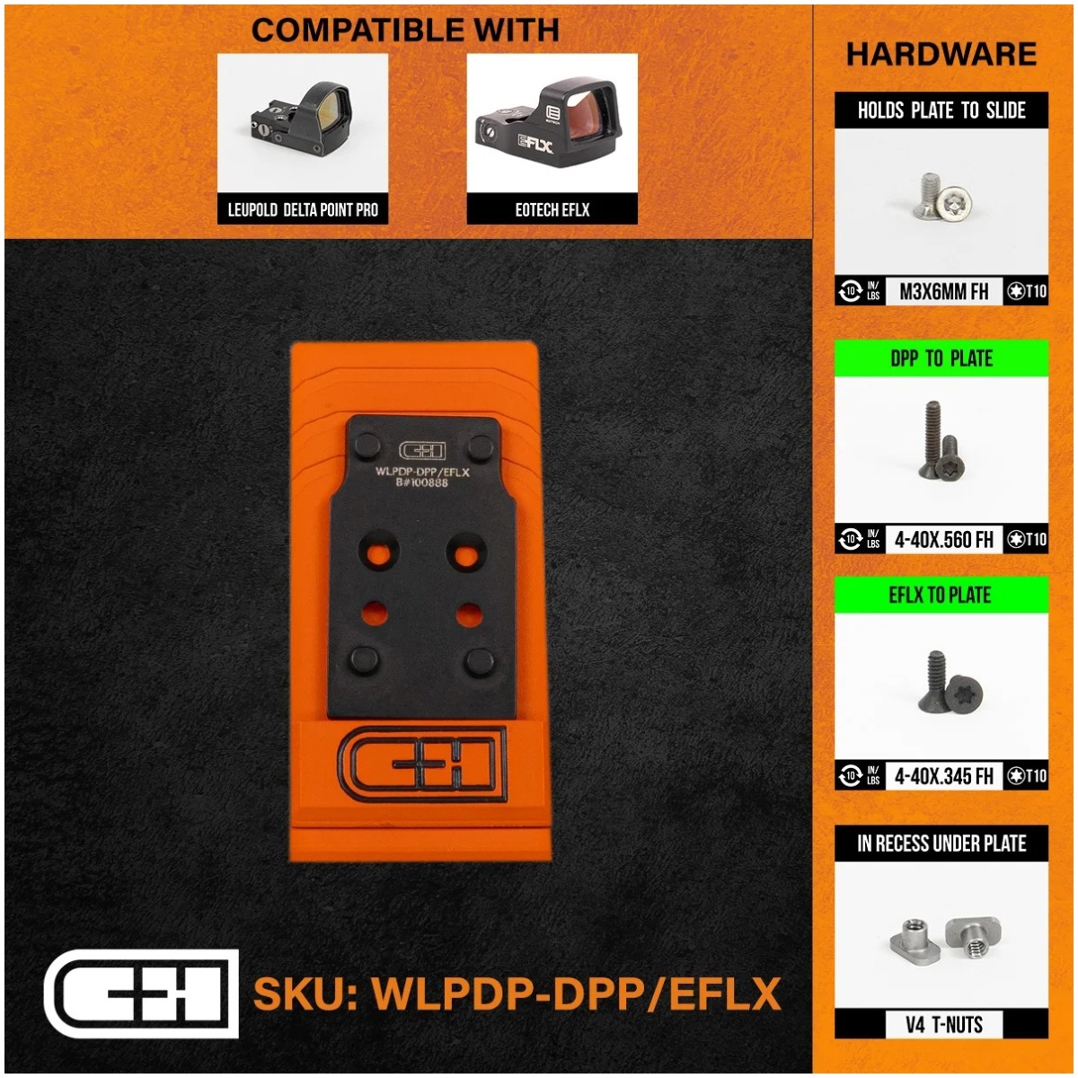 Chp-wlpdp-dpp-eflx. Jpg - optics adapter plate - walther defense pdp 1. 0 - chp wlpdp dpp eflx