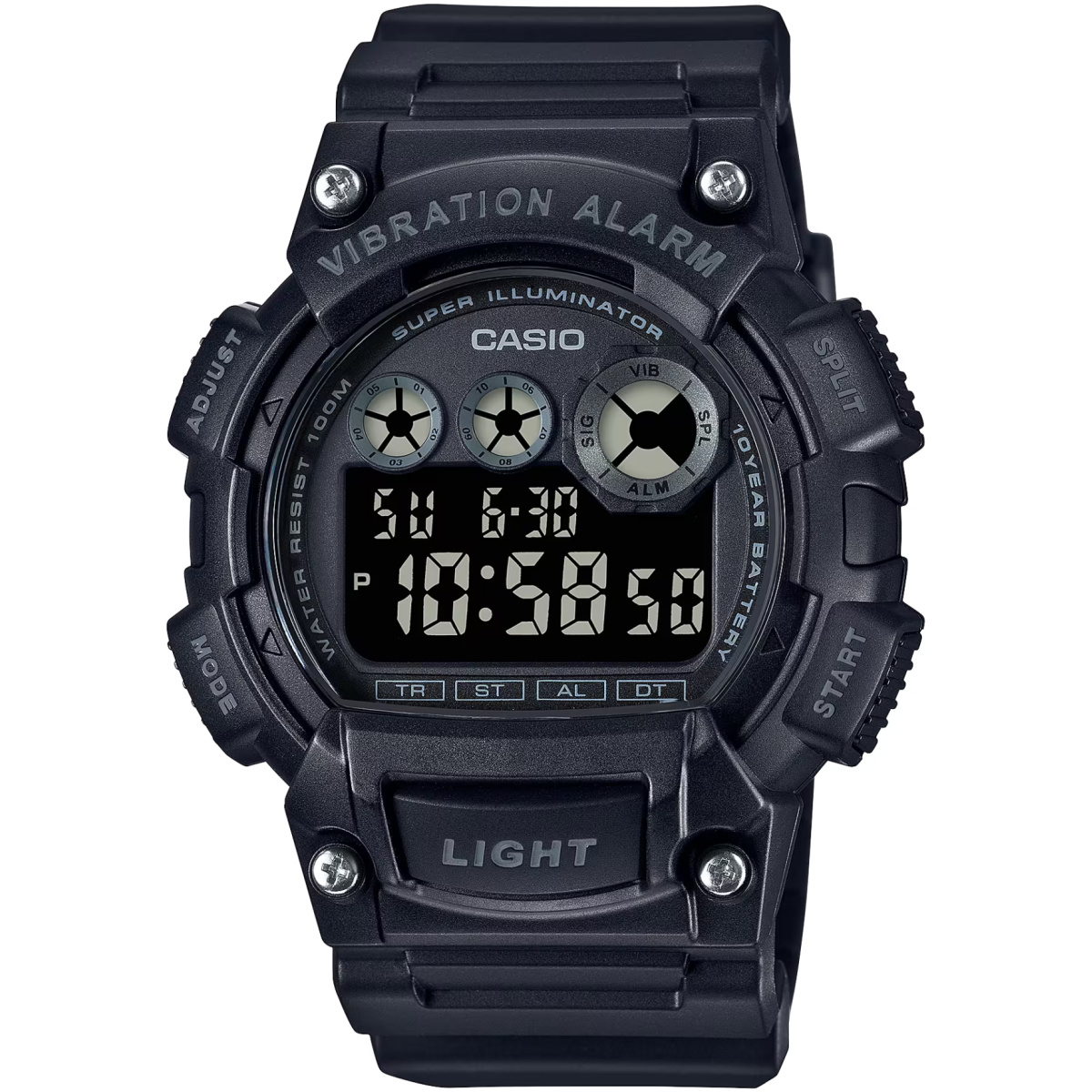 Cso-w735h-1bv. Png - classic digital watch w/ vibration alarm & super bright backlight - cso w735h 1bv