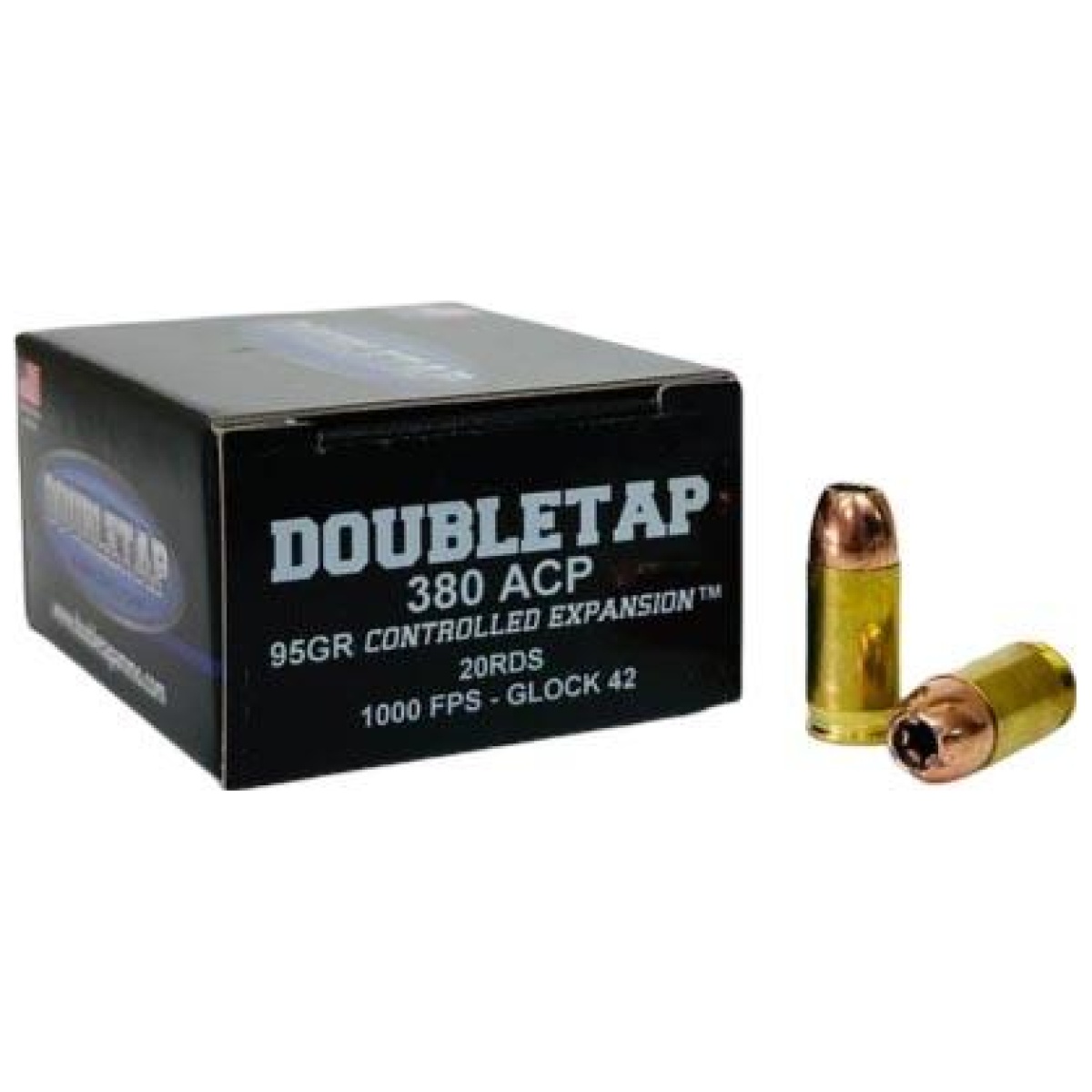 Dt380a95ce. Jpg - double tap controlled expansion handgun ammunition 380 acp 95gr jhp 1000 fps 20/ct - dt380a95ce