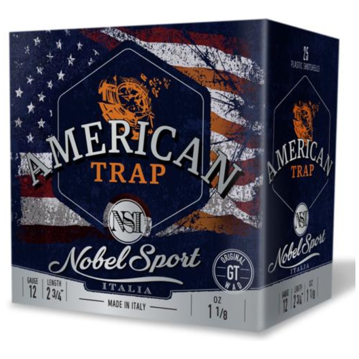 Epans129. Jpg - nobel sport target american trap shotshells 12ga 2-3/4" 1-1/8oz 1200fps #9 25/ct - epans129