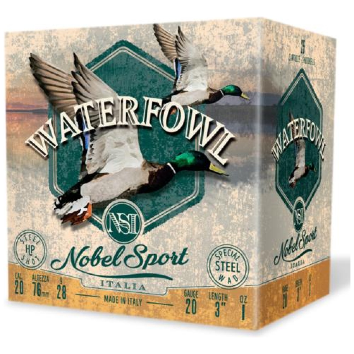 Epans203st2-1. Jpg - nobel sport steel waterfowl 20 shotshells 20ga 1oz 3" 1450 fps #2 25/ct - epans203st2 1