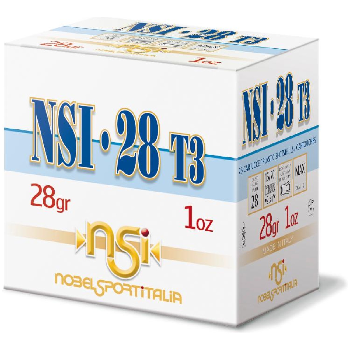 Epansh2875. Jpg - nobel sport 28 t3 shotshells 28 ga 2-3/4" 1 oz 1205 fps #7. 5 25/ct - epansh2875