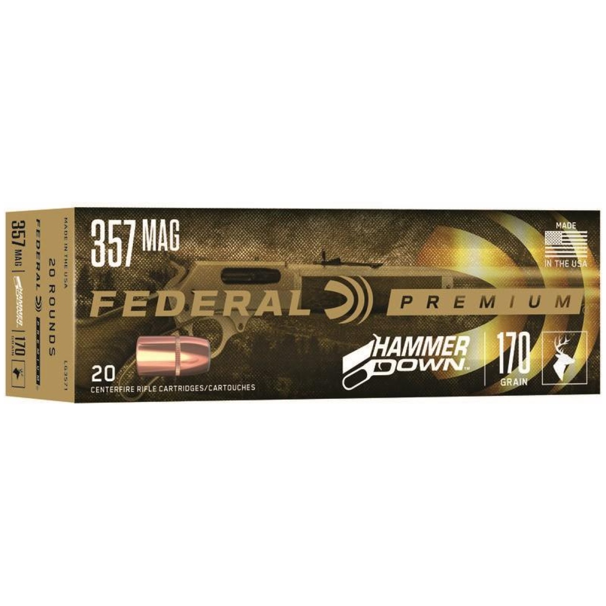 Falg3571_1. Jpg - federal hammer down rifle ammunition. 357 mag. 158 gr sp 1240 fps 20/ct - falg3571 1