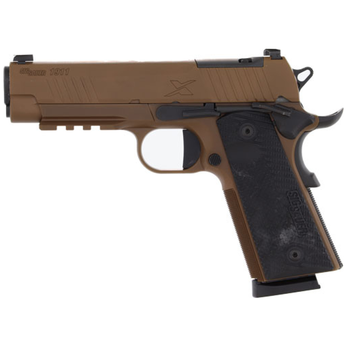 G1911xca45cxr3_left. Jpg - sig 1911 xcarry 45acp 4. 25" - xray-3 or (2)8rd g10 coyote - g1911xca45cxr3 left