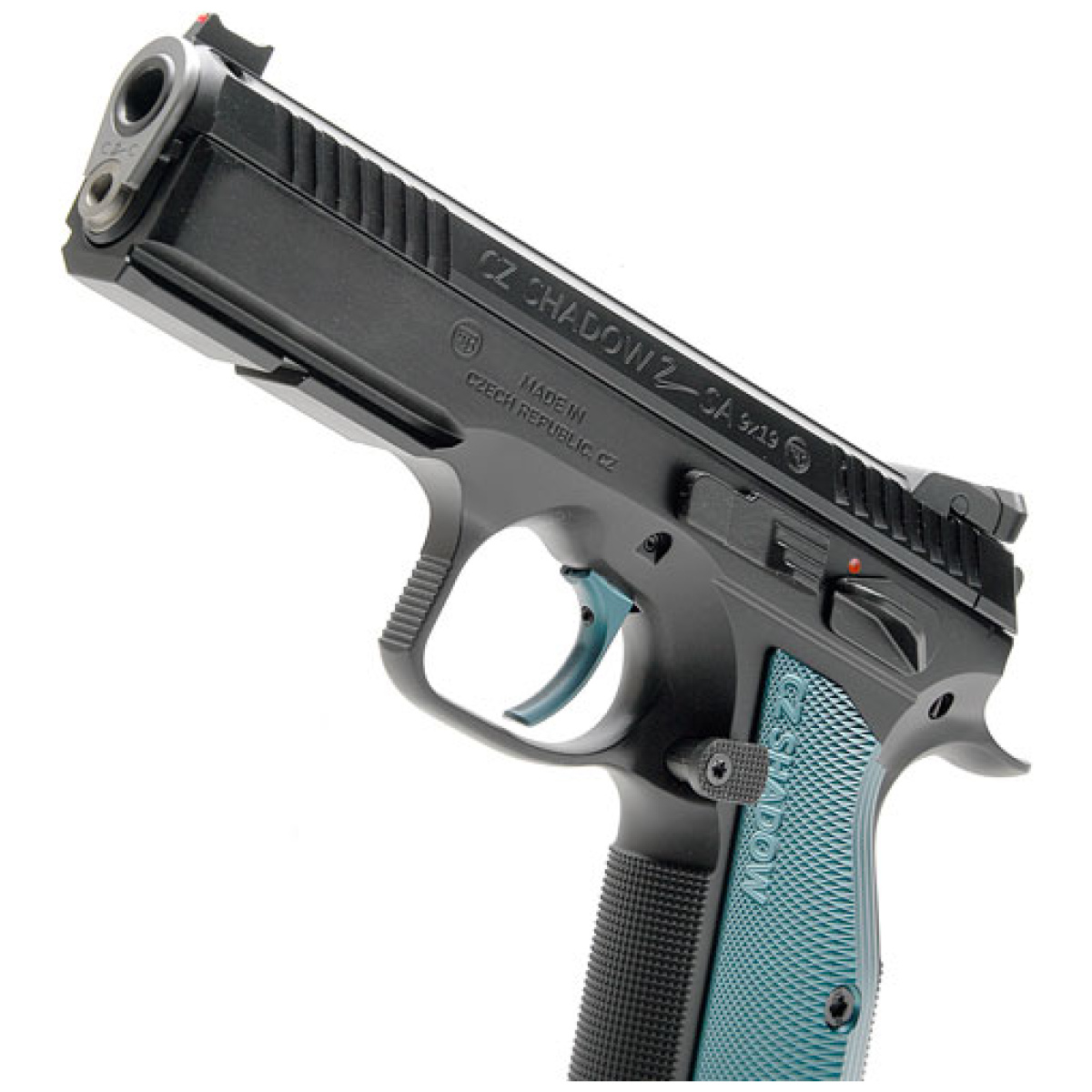 G91039_left-angle. Jpg - cz custom shadow 2 sa accu 9mm - fs 17-shot blk polymer finish - g91039 left angle