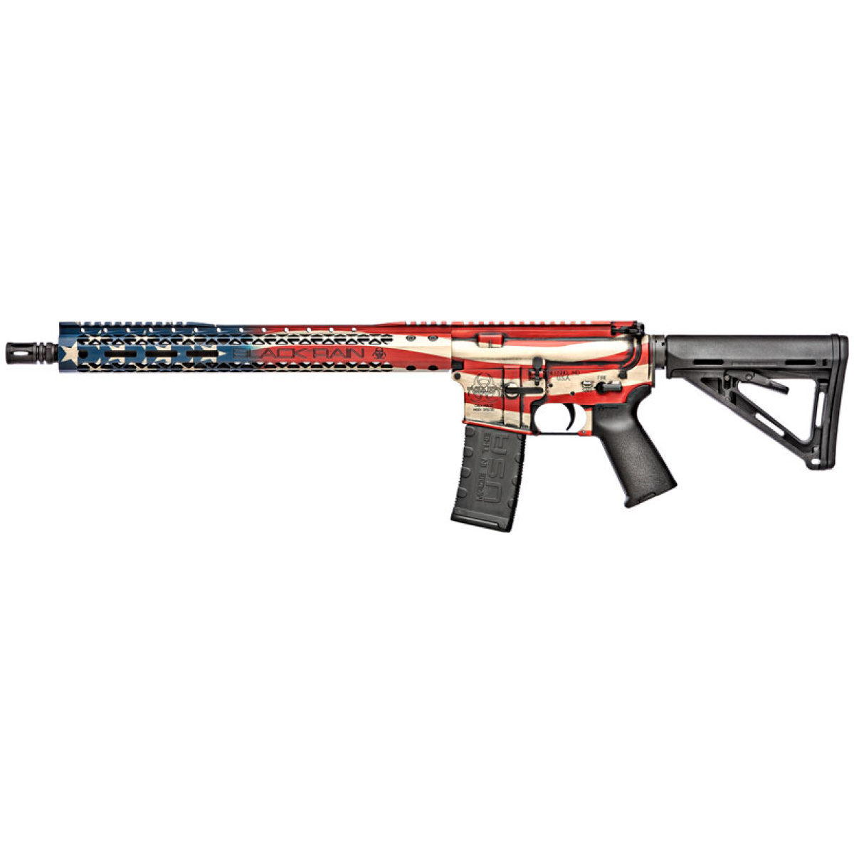 Gbropatamerica_left. Jpg - black rain spec+ patriot rifle - 5. 56 16" american flag 30rd - gbropatamerica left