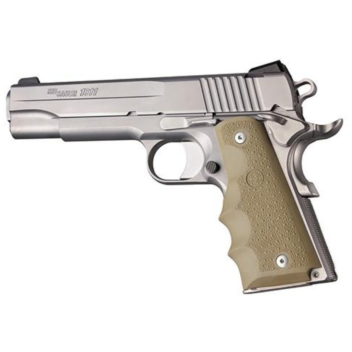 Ha45003. Jpg - hogue 1911 govt. Model flat dark earth rubber grip with finger grooves - ha45003