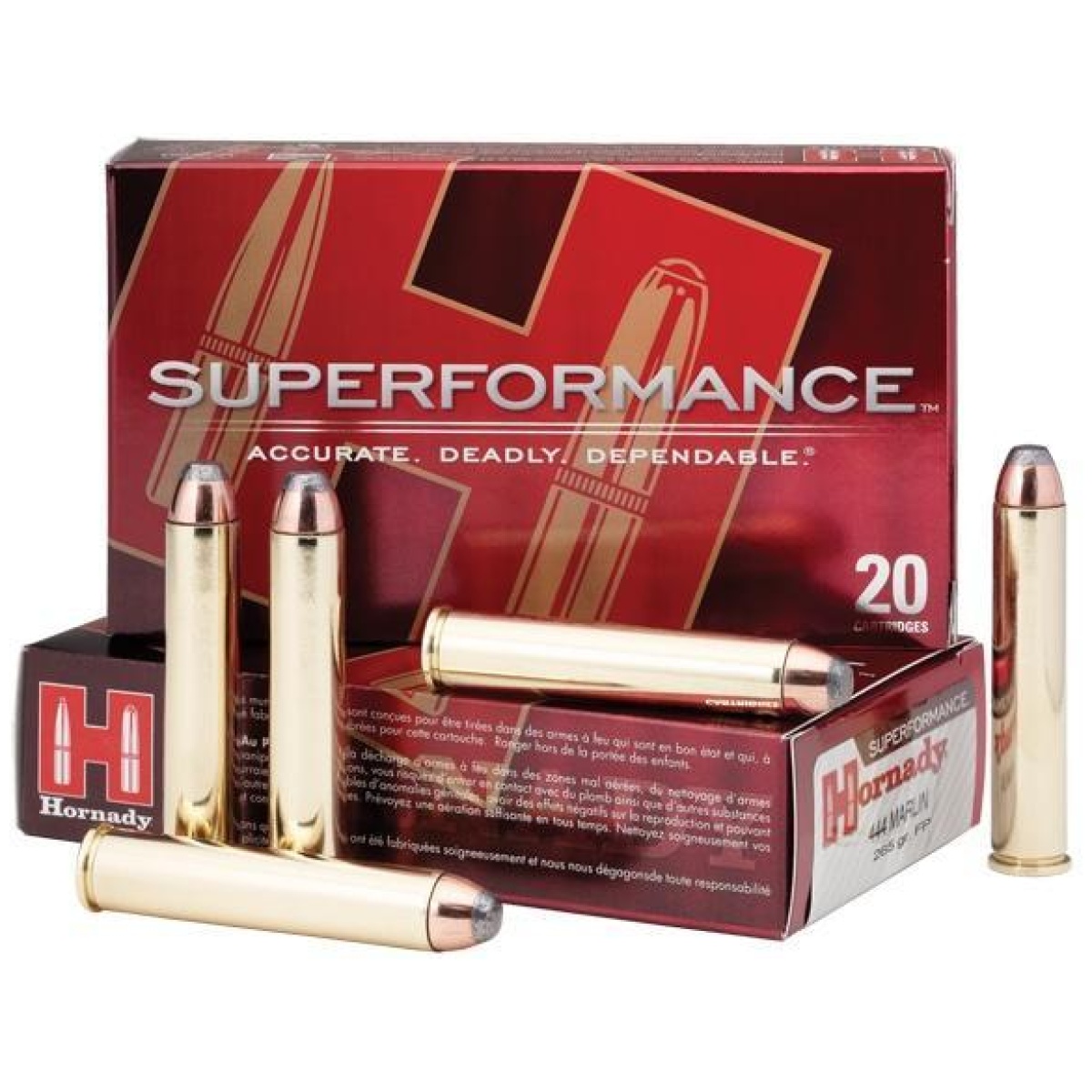 Ho82453. Jpg - hornady superformance rifle ammunition. 444 marlin 265 gr ifp 2400 fps - 20/box - ho82453