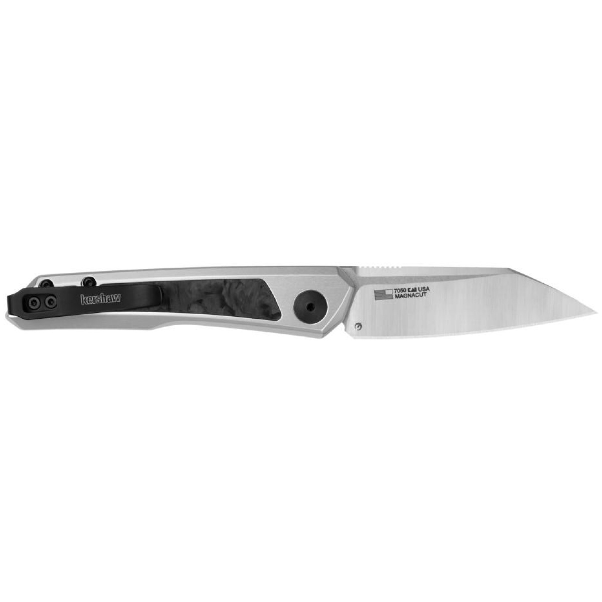 Kw7050-1. Jpg - kershaw launch 20 automatic folding knife 3" reverse tanto blade silver and black - kw7050 1