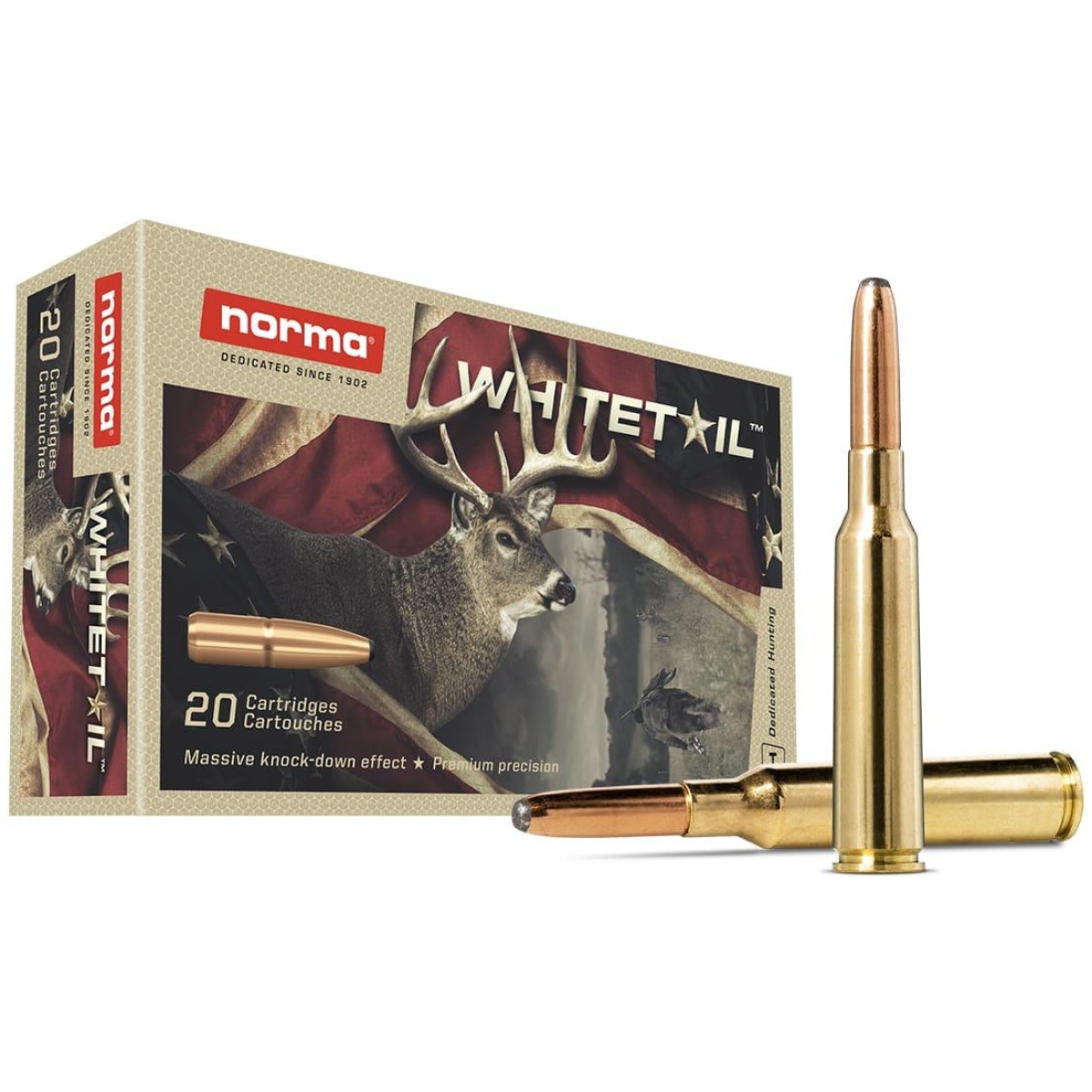 Nh20180452. Jpg - norma whitetail rifle ammunition 8x57 js 196gr psp 2525 fps 20/ct - nh20180452