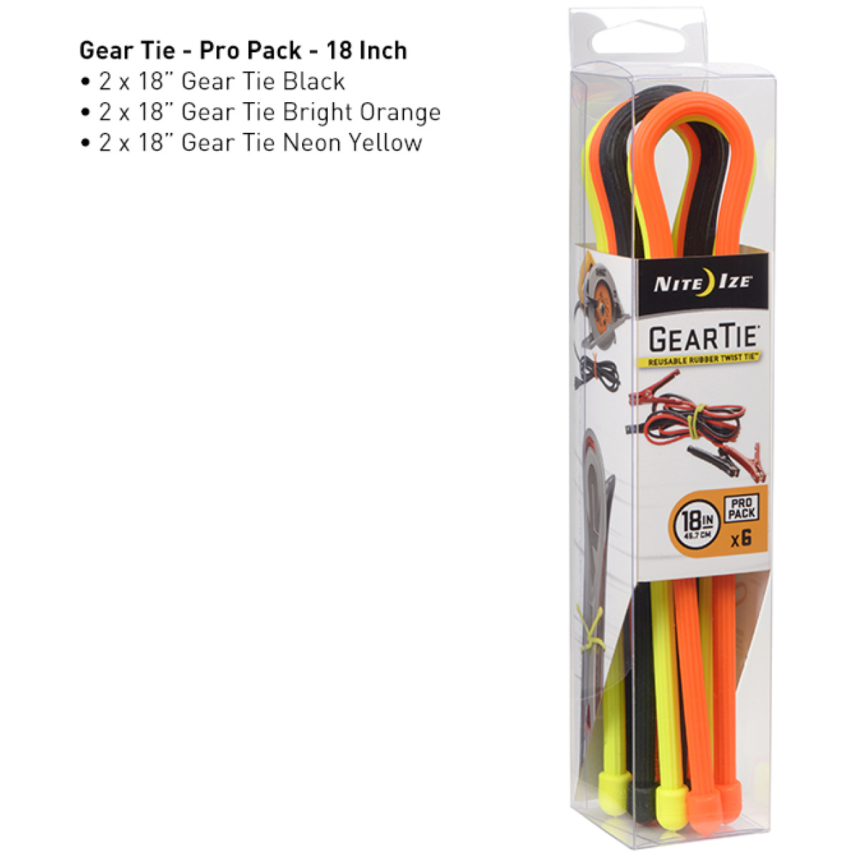 Nigtpp18-a1-r8. Jpg - gear tie propack 18 - 6 pack - assorted colors - nigtpp18 a1 r8