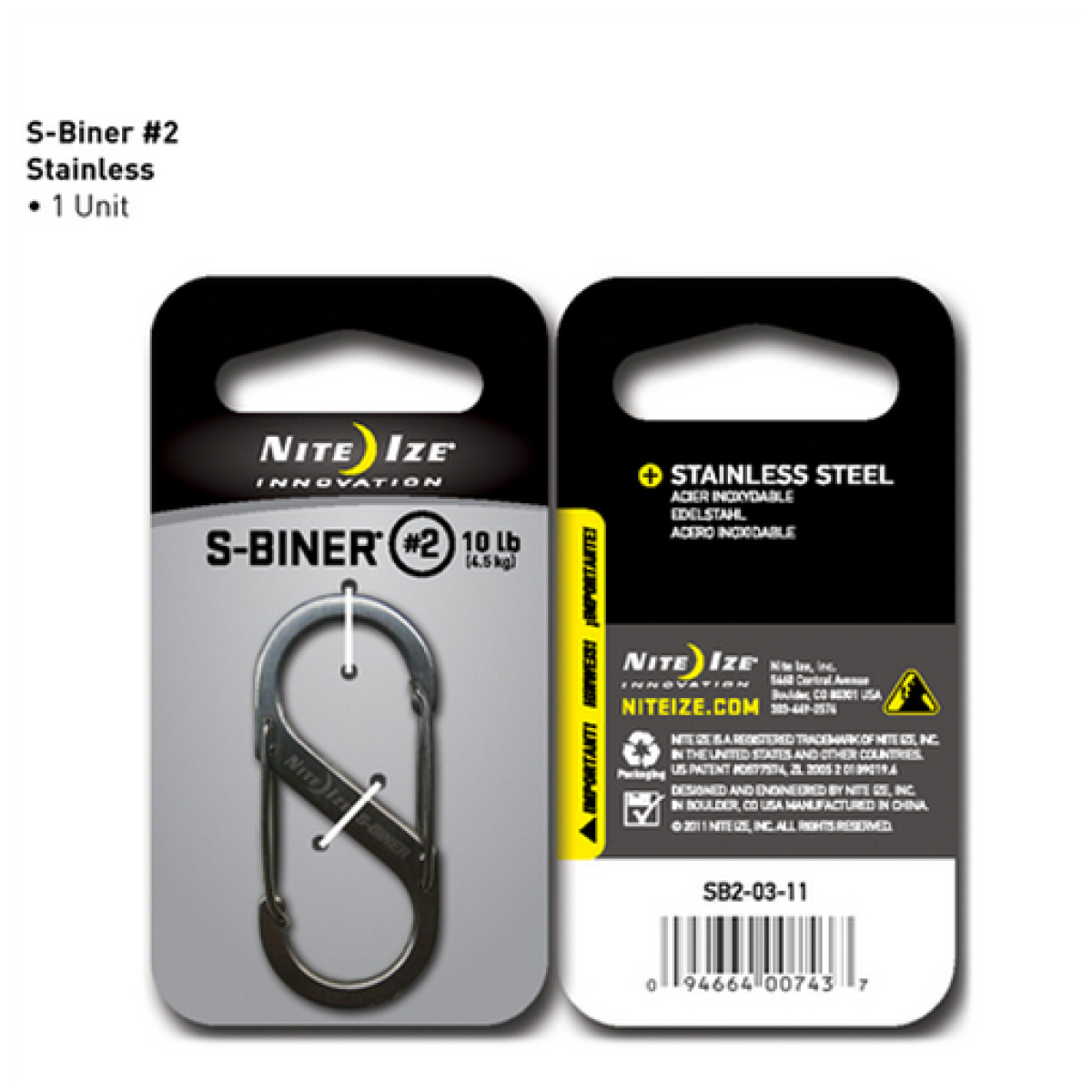 Nisb2-03-11. Png - dual carabiner stainless steel - nisb2 03 11