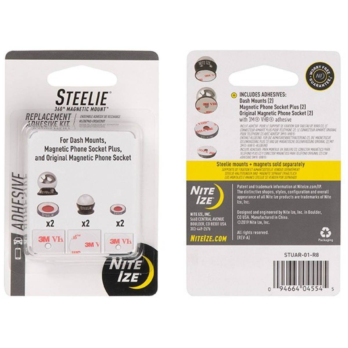 Nistuar-01-r8. Jpg - steelie replacement adhesive kit for dash mount + phone socket - nistuar 01 r8