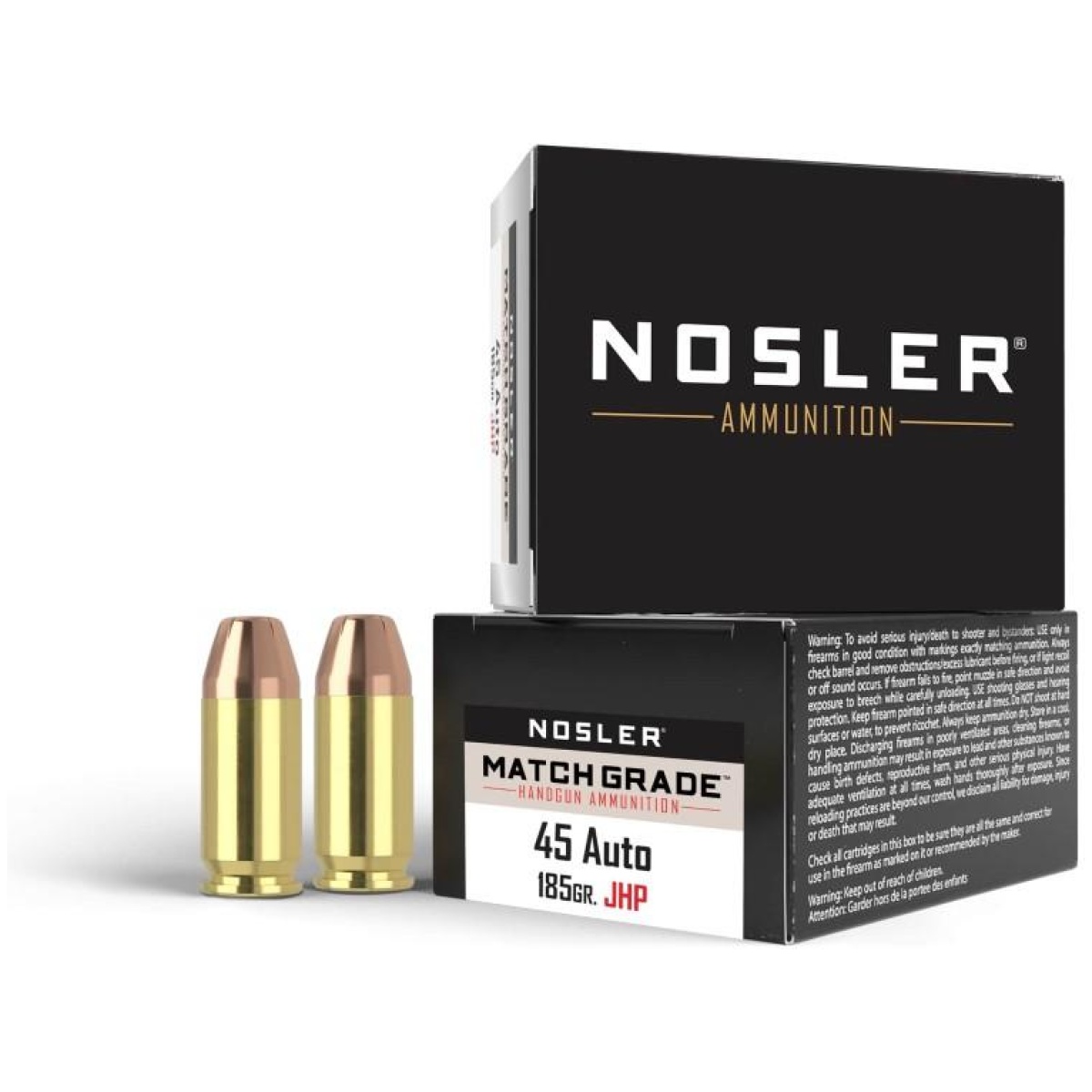 No51278-1. Jpg - nosler match grade handgun ammo. 45 acp 185 gr jhp 20/box - no51278 1