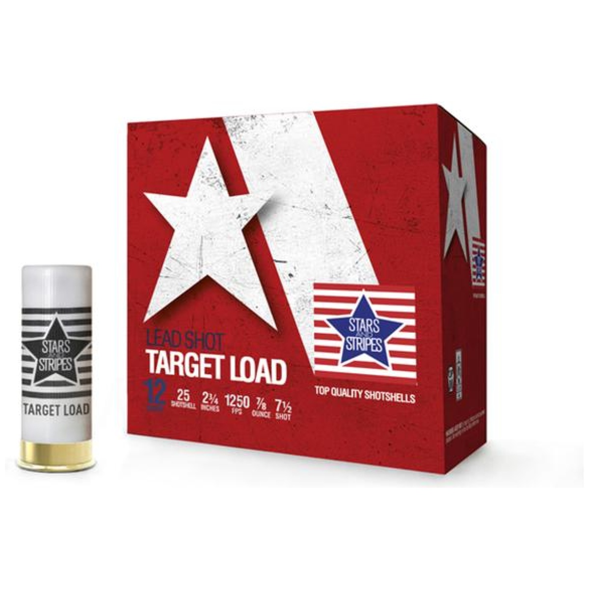 Oqct12475. Jpg - star & stripes target load shotshells 12ga 2-3/4" 7/8oz 1250 fps #7. 5 25/ct - oqct12475