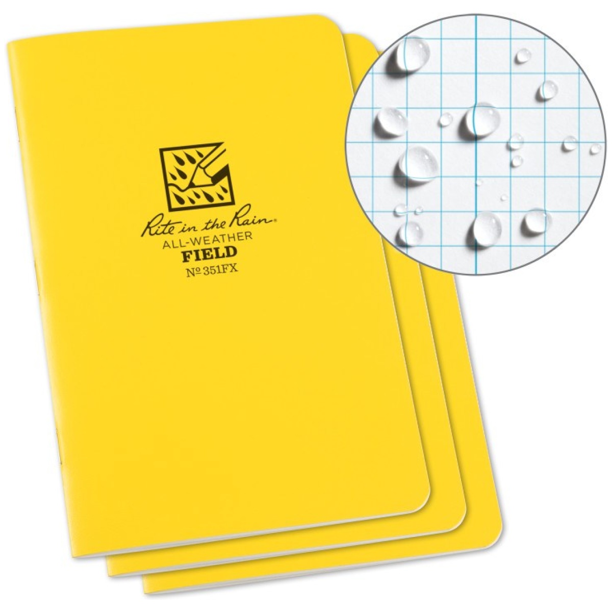 Rir-351fx. Jpg - field-flex stapled notebook - 3 pack yellow - rir 351fx