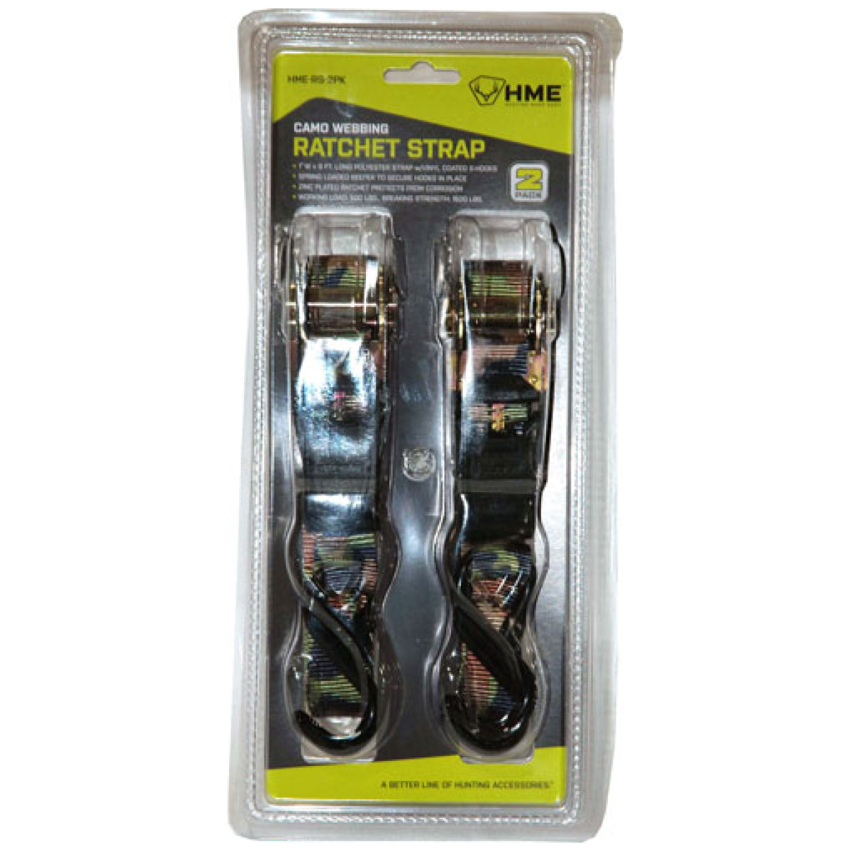 Rs2pk. Jpg - hme ratchet strap 1"x8' - camo strap 2pk - rs2pk