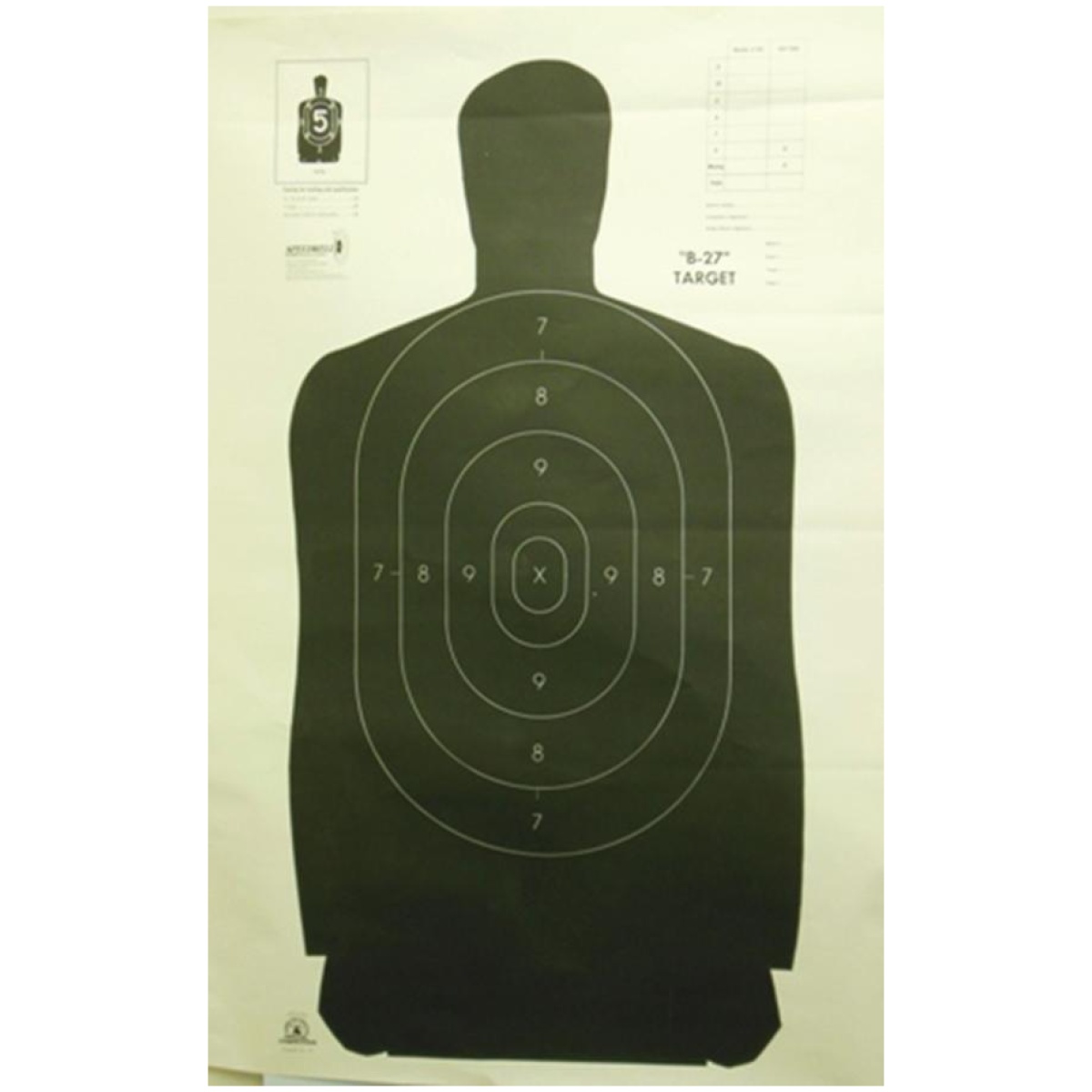 Rsb27fsa. Jpg - speedwell official nra police qualification silhouette police silhouette - black - 50 yd. 24" x 45" 100/pack - rsb27fsa